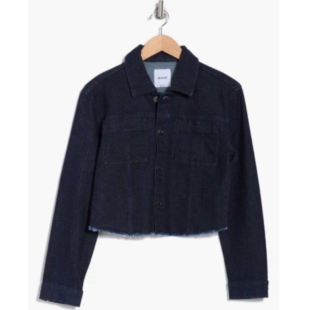 Hudson Jeans Crop Denim Trucker Jacket INDIGO RINSE